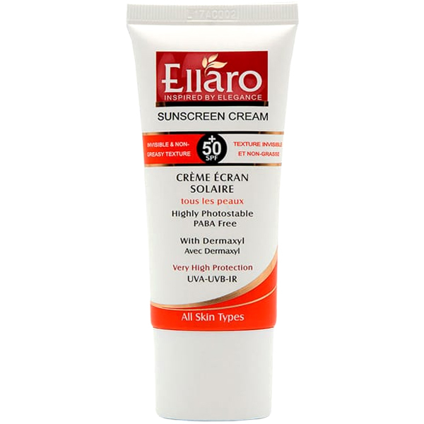 کرم ضد آفتاب بی رنگ انواع پوست SPF50 الارو 50ml